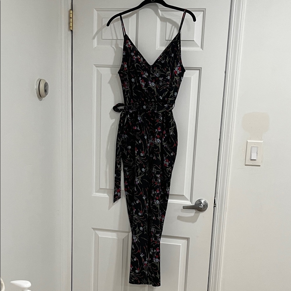 Lulu's Black Floral Jumpsuit